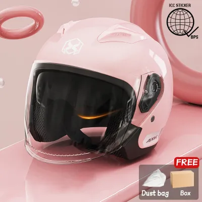 AXK 801 998 New High-Quality Unisex Motorcycle Helmet with Double Lens and Detachable Ear Pads - Free Dust Bag & Box