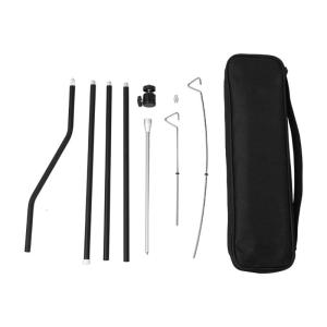 Adjustable Table Light Stand Camping Lamp Stand with Double Hook Aluminum Alloy Outdoor Light Holder Lamp Hanger