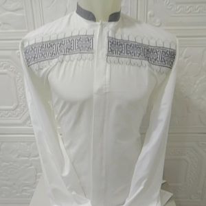 AGHA KOKO /BAJU KOKO PUTIH LENGAN PANAJANG/BAJU KOKO MURAH /BAJU KOKO KEKINIAN /BAJU KOKO LENGAN PANAJANG /BAJU KOKO PUTIH BORDIR