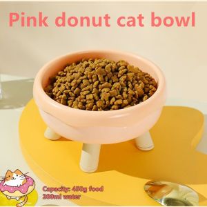 2 in1 Donut Pet Bowl High Foot Guard Neck Cat Bowls For Dog Cat Puppy Water Food Drinking Feeder