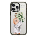 CASETiFY Modern Tulip Girl Hard Case For iPhone 15 14 Plus 11 12 13 Pro 15Pro Max impact Clear Acrylic Cover. 