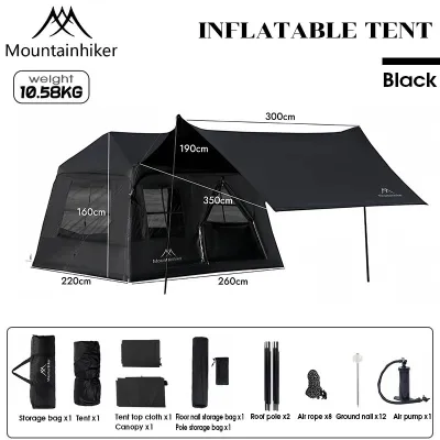 MOUNTAINHIKER Portable Inflatable Camping Tent Windproof Waterproof Four Seasons Moisture Proof Outdoor Camping cabin tent SZK1128