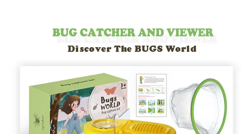 Kids Outdoor Explorer Kit Bug Catcher Kit Insect Bug Viewer with Insect Net  Magnifier Tweezers Nature
