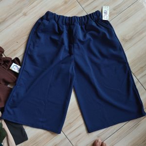 Realpict💯 KULOT 3/4 POPULER All Size L s.d. 5L BB 45 - 90kg Ada Saku - Crepe Premium Ringan Tebal Melar Celana