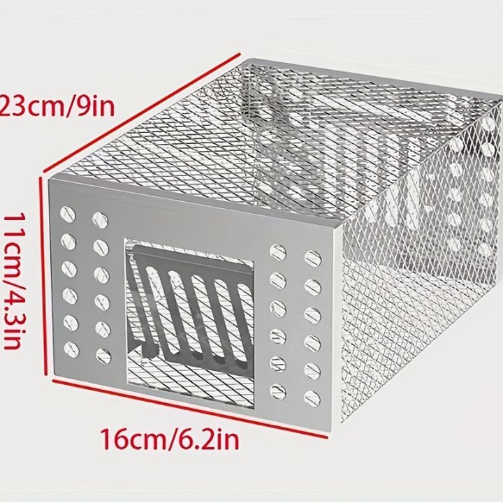 Ultra-Durable%20Iron%20Mouse%20Cage%20-%20Cage%20for%20Attracting%20Rats,%20One-Way%20Door%20Design,%20In-Out%20Only,%20Silvery%20-%20Image%203