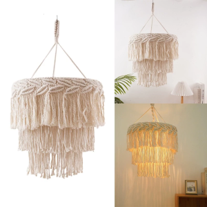 Nordic Handmade Woven Lampshade Decorative Light Cover Supplies for Bedroom Dormitory Wall Decoration Present