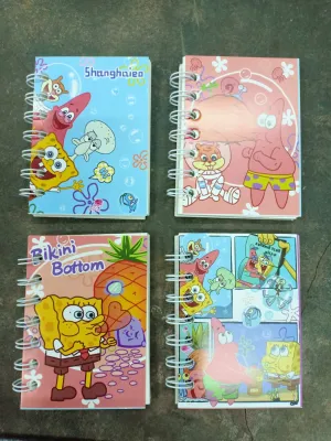 80 LEMBAR MINI NOTEBOOK SIZE A7 RING / BUKU MINI KARAKTER LUCU ( SATUAN )