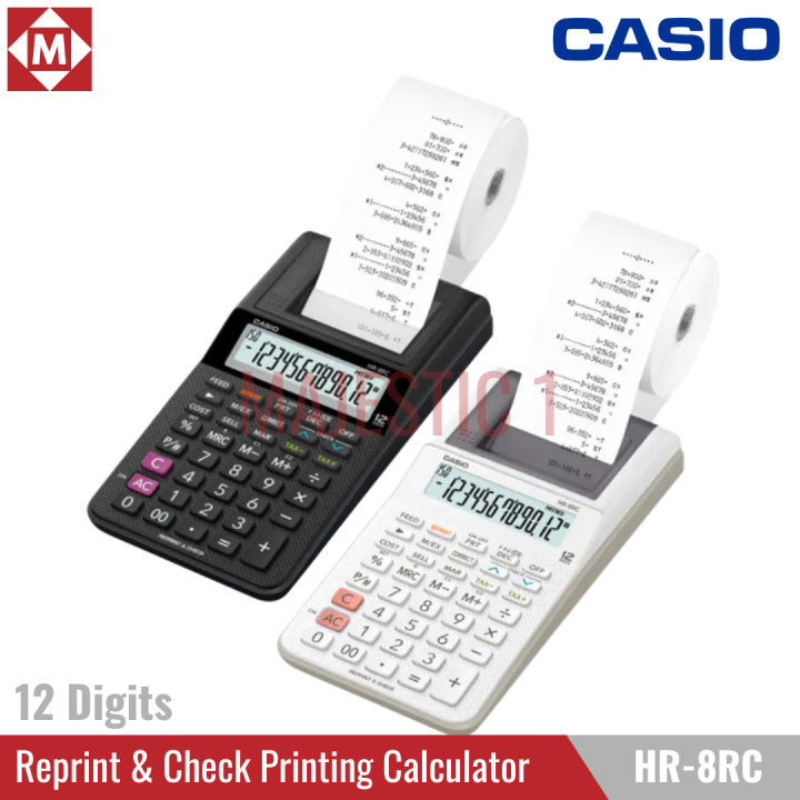 Casio HR8RC Reprint & Check Printing Calculator (12 Digits) Lazada PH