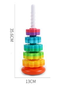 Rainbow Stacking and Spinning Tower Rainbow Spinning Tower Toy for Toddler Kids Toy