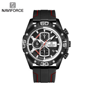 Navi Force Original Jam Tangan Pria Analog Tahan Air Quartz Movement Chronograph NF 8018T BBR Bisnis Kemewahan Tahan air Bercahaya Analog