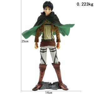 Attack on Titan Anime Figure Eren Jaeger Levi Ackerman PVC Model Dolls Kids Gift Collections Toys