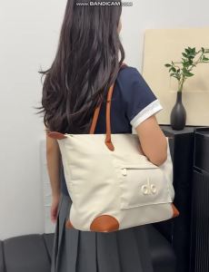 ALO Women Nylon Tote Bag Large Capacity Waterproof Leather Strap Multi Pocket Casual Daily Work Gym Travel Shoulder Handbag