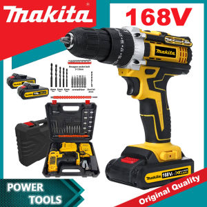 Makita Cordless Drill Heavy Duty Makita Original Japan Electtic Drill Set Japan Made With Hammer 168v 48v 24v 12v 2*Battery Portable Brushless Cordless Hand Drill Rechargeable Electtic Drill Power Tools For Motor Wireless Drill Charger On Sale