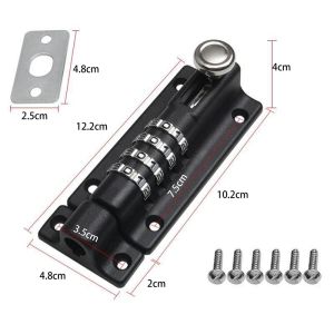 Password Lock Bolt Metal Door Latch Anti-Theft Safety Combination Digit Padlock Outdoor Home Wood Gate Hardware