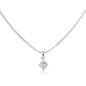 SO SEOUL Athena Round Brilliant Cut 0.5-2CT Diamond Simulant Cubic Zircon Solitaire Pendant Necklace