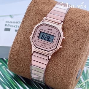 CA นาฬิกาผู้หญิง รุ่น LA-11WR สไตล์วินเทจ ทรง 8 เหลี่ยม สายนาฬิกา สแตนเลส ขนาด 24 มม ฟังชั่นครบ แถมกล่องคาสิโอฟรี