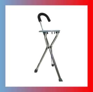 Tongkat Lansia 2 in 1 – Tongkat Kursi Duduk Tahan Berat 80 kg Multifungsi untuk Jalan & Istirahat