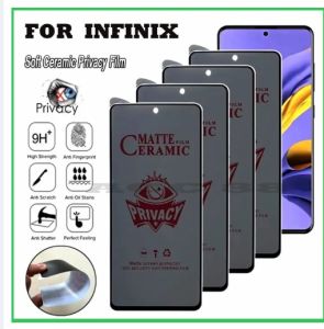 Tempered glass ceramic matte / anti spy privacy / anti Kep o/ anti minyak full cover Infinix SMART 4 4c 5 5 pro 6 6 HD 7 7 HD HD 2021 NOTE 8 8i 10 10 PRO 10 PRO NFC 11 11 PRO 11S 11i 12 12 G96 12 PRO 12 PRO 5G GT 10 PRO