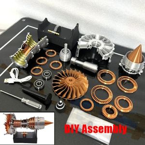 Exquisite DIY Turbofan Engine Model Kit Electric Speed Regulating Turbofan Engine Model Toy Set Gift