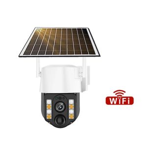 กล้อง Wifi พลังงานแสงอาทิตย์ V380 5MP ความละเอียดสูงการมองเห็นได้ในเวลากลางคืนระบบรักษาความปลอดภัยอัจฉริยะสำหรับบ้านกล้องวงจรปิดไร้สายกล้องตรวจตราวิดีโอกลางแจ้ง