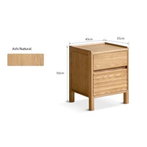 Small Space Ash Wood Nightstand - Minimalist Log Style Bedside/Study/Entryway Storage