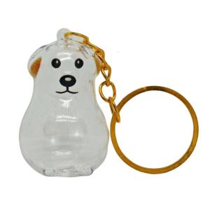 Memorial Keychain Clear Pet Hair Holders Keepsakes Dog Furs Collector Keyring Pendants For Dog Cats Remembrances Gift