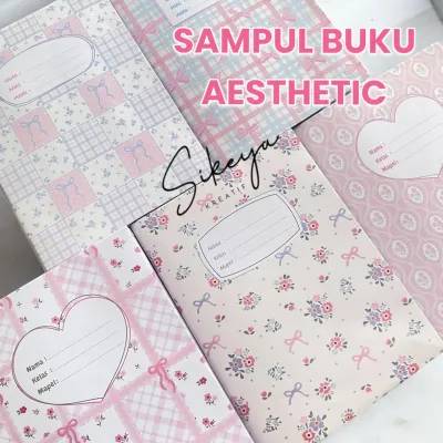 (10PCS) Sampul Buku Aesthetic Ala Korea Coquette Ribbon Pink