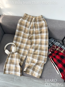 Quần Ống Rộng Culottes Sọc Caro - Tharo Clothing [QUAN0037]