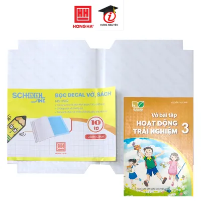 Bọc decal Hồng Hà vở ô ly sách bài tập ( 280x380mm ) (10 chiếc/tập) - 3562