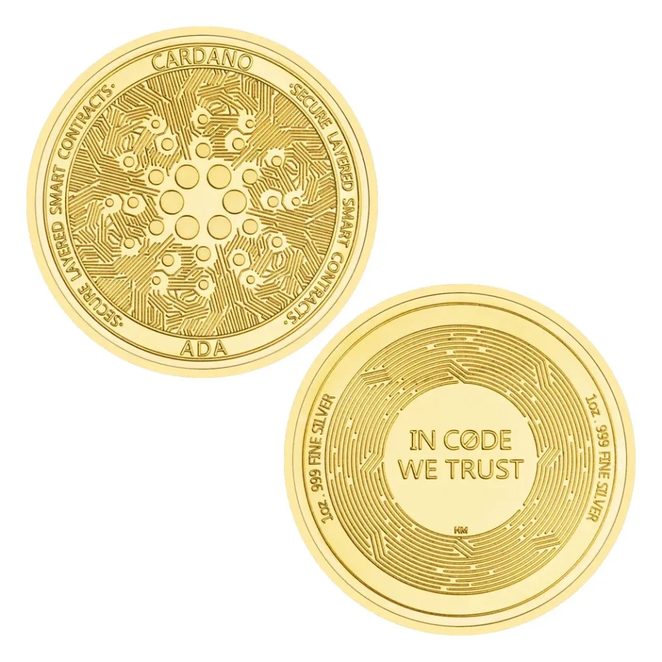 Bitcoin Bills Cardano Cryptocurrency Collectible Coin - Silver Plated  Physical ADA Coin For Crypto Collectors Cardano Collectible