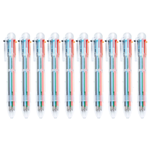 10Pcs Multicolored Pen 10 Color-in-1 Ballpoint Pen 1.0MM Retractable Multicolor Pen for Writing Journaling Color Coding