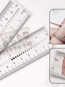 2 pcs Penggaris Kuku Palsu Fake Nail Ruler Art Manicure Measuring Lentur Transparant