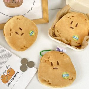 BEIBEI With Metal Buckle Potato Head Plush Coin Purse Cartoon Mini Potato Earphone Bag Bag Pendant Cute Potato Head Purse Bag Headphone Bag