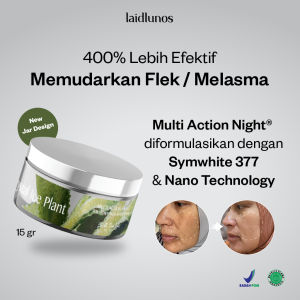 LAIDLUNOS Multi Action Night with SymWhite 377 dan Nano Technology 15 gr - Memudarkan Flek Bekas Jerawat dan Anti Aging dengan Tripeptide Collagen