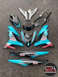 COVERSET Y15ZR Y15 V1 V2 EDITION PETRONAS SRT MOTOGP 2020 LIGHT BLUE BLACK MATELIC SIAP TANAM VELOZI SPECIAL EDITION