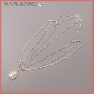 CISWGE Forehead Necklace Women Tassel Hair Chain Tiara Water Drop Hair