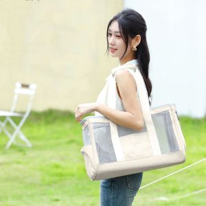 ER52858 Portable Cat Tote Pouch Mesh Breathable Pet Handbag Gift Thickened Dog Carrying Case Outdoor Travel