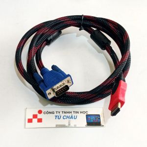 Cáp HDMI ra VGA dài 1.5m / Cáp xuất tín hiệu 1 CHIỀU HDMI RA VGA (Cáp bộc dù)