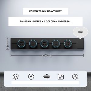 Power Track Stop Kontak Timbul Socket Dapur Meja Kerja Colokan Universal Dengan On / Off