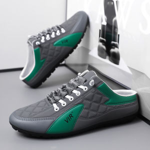 Mens Summer Comfortable Leather Slip-On Casual Beach Sandals Non-Slip and Wear-Resistant Mens Shoes