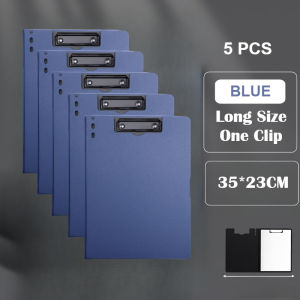 Long Clipboard with Cover File Folder Organizer 2 Clip Blue/Black Paper Clip Board Office School Supplies 10 Pcs