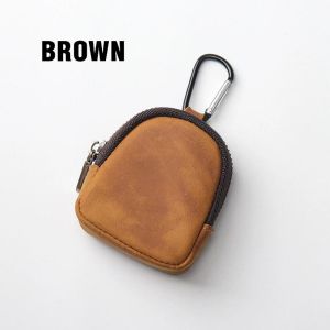 PU Leather Coin Purse Retro Small Zipper Pouch for Coins Earphones Accessories Bag Pendant