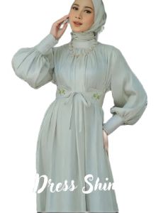 TRENDY !! Rivana Dress Bahan Shimmer Premium FREE BELT / Dress Simmer Viral Kekinian Terbaru 2023 / Dress OOTD Hijaber Trendy / BAYAR DI TEMPAT