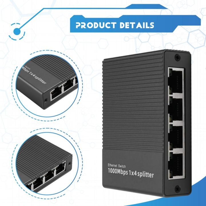 Gigabit LAN Ethernet Splitter 1000Mbps 1 to 4 RJ45 Internet Splitter ...