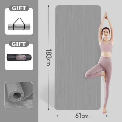 [ฟรีเชือกโยคะ] เสื่อโยคะ แผ่นรองโยคะ NBR Yoga mat หนา 10/15 มิล กันลื่น กันน้ำ เสื่อออกกำลังกาย