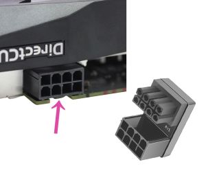 ข้องอ ATX 6 Pin Female to 6 Pin Male 8 Pin to 8 Pin 180 Degree Angled Turning Connector Power Adapter Head for GPU