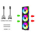 Bộ Kit 3 Quạt Tản Nhiệt Jungle Leopard V2 Interstellar Led ARGB (Ghép Nối Không Dây) - Kèm 2 Dây Kết Nối. 