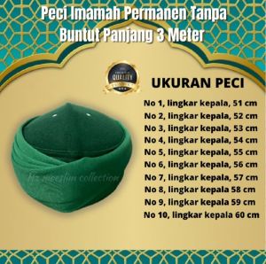 Peci Imamah 3 Lipatan Tanpa Ekor Permanen Instan Dewasa Dan Anak Langsung Pakai Sorban Laki Bisa COD