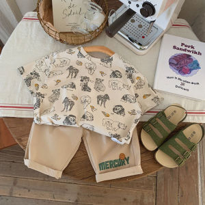 LS Show 100% Cotton T-shirt Childrens Girls Cartoon Print Quick Drying Breathable Short Sleeved T-shirt Top