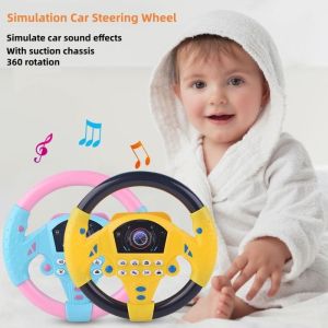 PUZHE Multi Functional Simulation Steering Wheel Toys 360 ° Rotation Montessori Simulate Driving Car Toy Driving Car Toy Interactive Copilot Music Steering Wheel Kids Toys